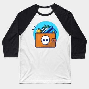 Wallet with coin and card hacked cartoon Baseball T-Shirt